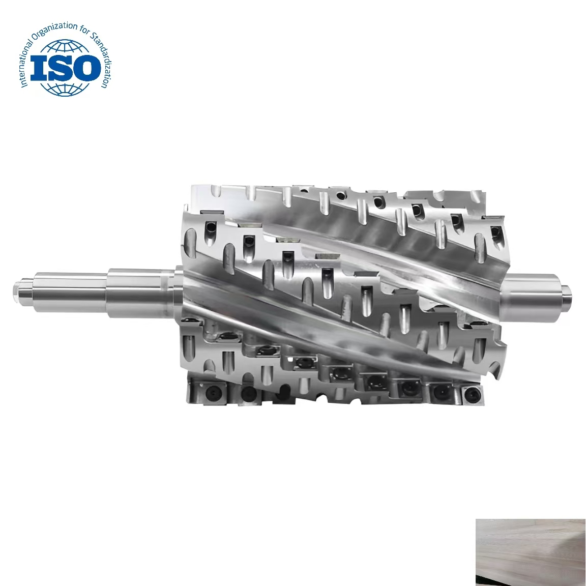 Wood Timber Carpentry Workshop Thicknesser Machinery Parts Steel Spiral Cutterhead Woodworking Jointer Helical Cutter Head 5Obrázok Wood Timber Carpentry Workshop Thicknesser Machinery Parts Steel Spiral Cutterhead Woodworking Jointer Helical Cutter Head - Image 5