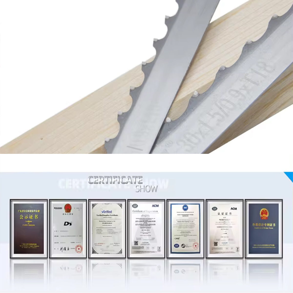 Industrial Sawmill High Cutting Speed Carbide Tooth Wood Bandsaw Timber Woodworking TCT Log Band Saws Blades 5Obrázok Industrial Sawmill High Cutting Speed Carbide Tooth Wood Bandsaw Timber Woodworking TCT Log Band Saws Blades - Image 5